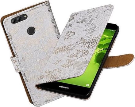 BestCases.nl Huawei nova 2 Plus Lace booktype hoesje Wit