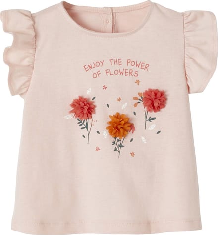 Vertbaudet T-shirt met bloemen in reliлf baby