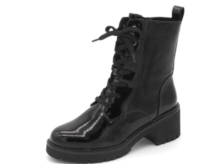 Marco Tozzi Dames Veterboot - 26237-018 Zwart Lak - Maat 39