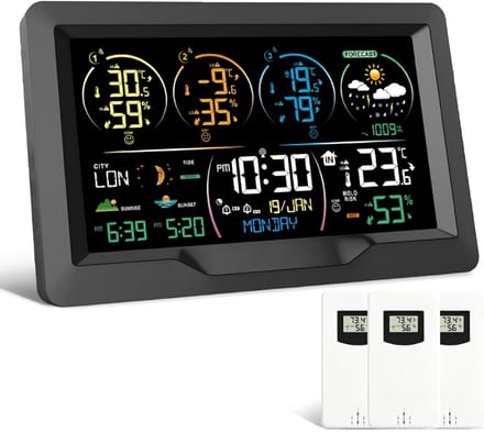 SCH® Weerstation met Buitensensor - Weerstation - ‎ 20cm x 3cm x 13cm