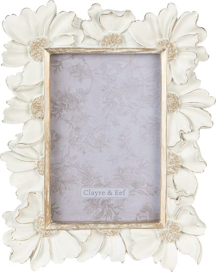 Clayre & Eef Fotolijst 10x15 cm Wit Polyresin