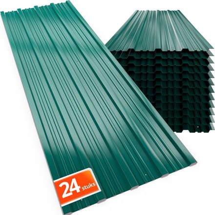 Gardebruk Dakplaten – Set van 24 Verzinkt Staal 129x46cm – Groen
