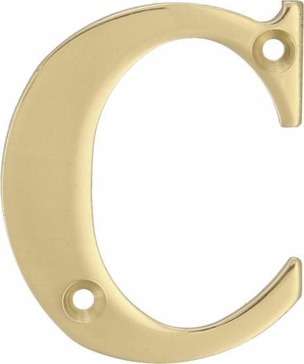AMIG - Huisnummer C - Gepolijst Messing – 50 x 1.5 mm – Schroefbaar