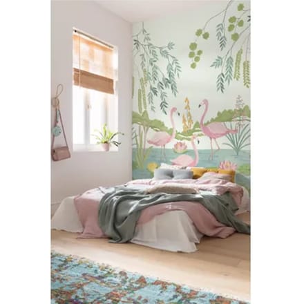 Fotobehang Flamingo Vibes - Meerkleurig - 2,80m X 200cm
