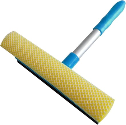 Raamschraper spons - Douchewisser - Ramen schoonmaken - Dubbele functie - 28 cm - Blauw