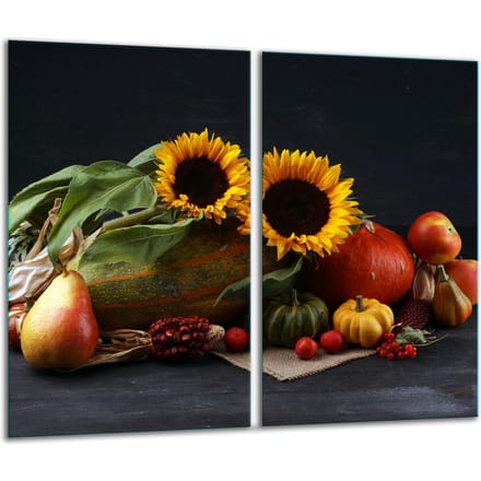 TMK ArtDeko - Snijplank - 2x 30x52 - Bloemenmotief - Glas