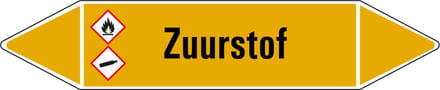 Zuurstof leidingmarkering op vel 75 x 17 mm - 8 per vel