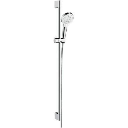 Hansgrohe Crometta Vario - doucheset - ecosmart 9l/min. - met douchestang - 90 cm - wit/chroom - wit chroom