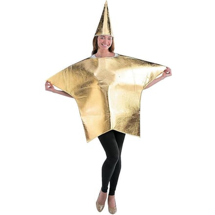 Party pentagram kostuum, volwassenen One size fits all adults goud