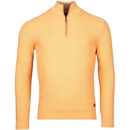Baileys Trui Half Zip Structure Knit Combed Cotton Zalm / male