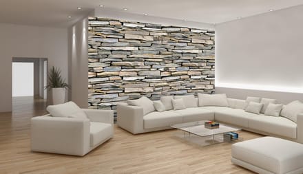 Vliesbehang - Fotobehang - Stenen Muur - 368 x 254 cm
