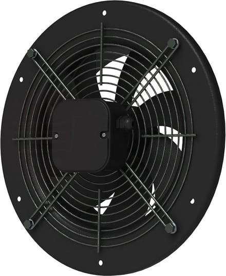 Axiale Ventilator - Buisventilator Afzuiger - Ventilatiesystemen - Industrieel Ontwerp - Ø 400 mm - Zwart