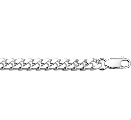 Zilveren Collier geslepen gourmet 5 1001808 60 cm