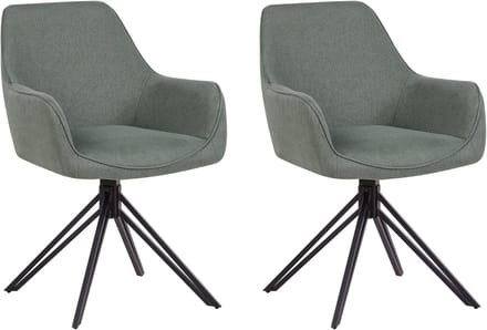 JODAR - Eetkamerstoel set van 2 - Groen - Polyester