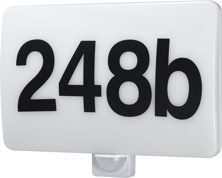Maclean - LED lamp met huisnummer - schemer- en bewegingssensor - 20W, IP65, neutrale kleur (4000K) - 1600lm