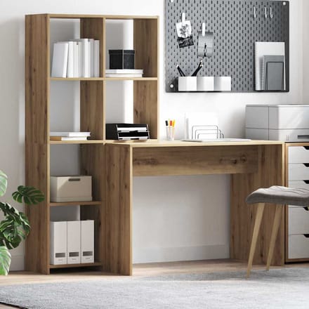 vidaXL - Bureau - Artisan - Eiken - 138,5 - x - 55 - x - 143 - cm - Bewerkt - hout