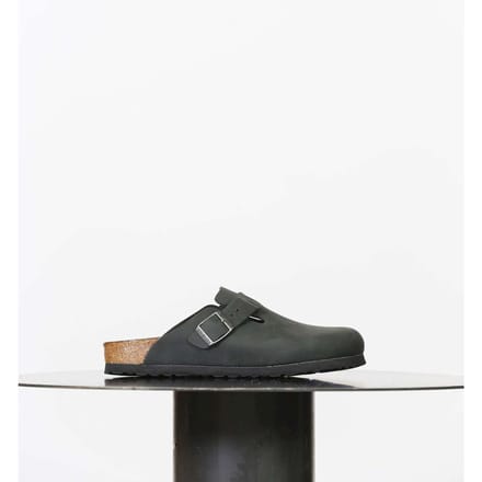 Birkenstock Boston Black narrow Fettleder Oiled Leather Unisex Clogs - Zwart - Maat 39