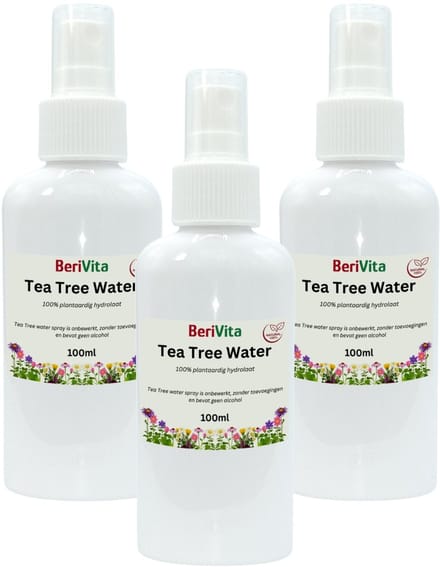 Tea Tree Water 3x100ml Spray - Puur - Zonder Alcohol - Zuiverende Natuurlijke Toner - Hydrolaat