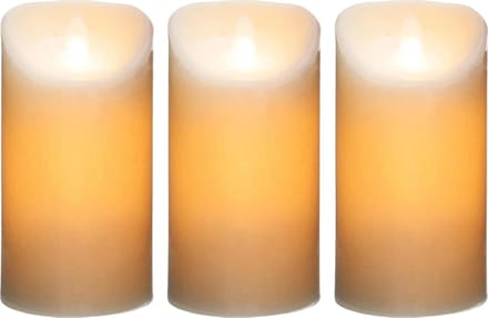 Atmosphera Led stompkaarsen - 3x stuks - Warm licht - Wit