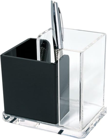 Acryl Butler met 2 Vakken - Glashelder & Zwart