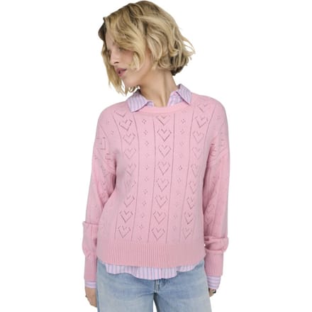 Only Trui Onlisa Life Ls Struct Boxy Oneck Cc 15363149 Romance Rose/heart Dames Maat - L