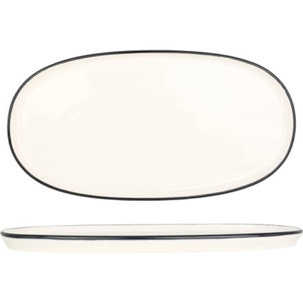 Bonna Serveerschaal - Linea Black - Porselein - 30 cm - set van 2