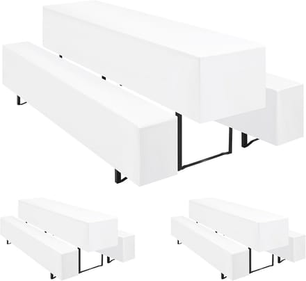 Set van 3 Bier Tafel Covers voor Partytenten en Sofa's, Witte Bier Tafelbekleding (50 x 220 cm)