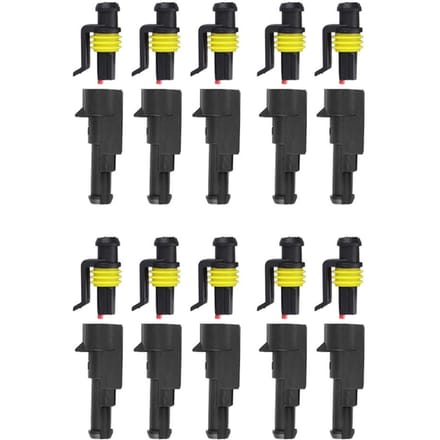 Lot de 10 connecteurs électriques étanches à 1 broche pour voiture yellow