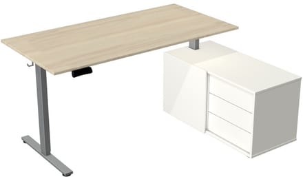 Elektrisch Zit-Sta Bureau met Sideboard Move New Base 160x80 Essen