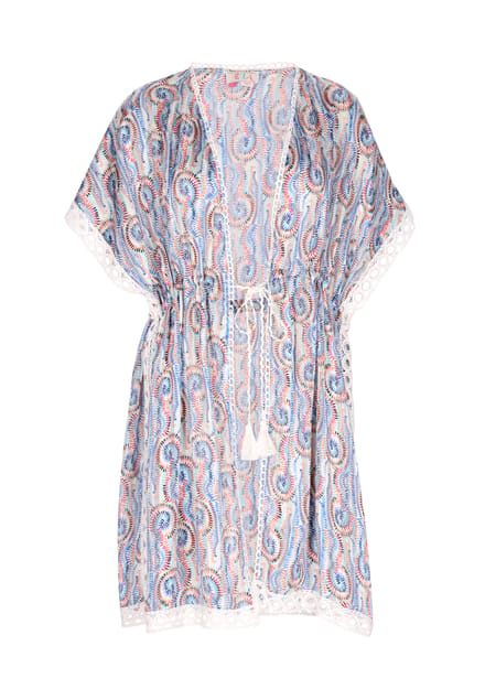 IZIA Kimono Dames Blauw Veelkleurig