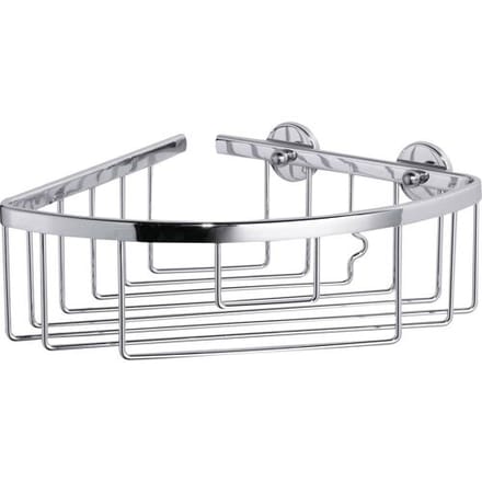 Tesa® Aluxx hoek douche- badmand, hoogglans verchroomd aluminium, zelfklevend