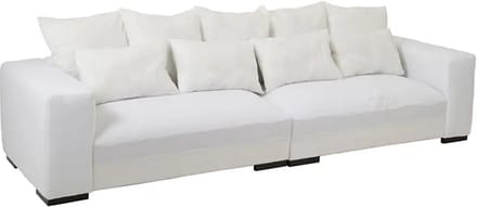 J-Line onderstel Zetel + 9 Kussens Monaco Xl - textiel - wit