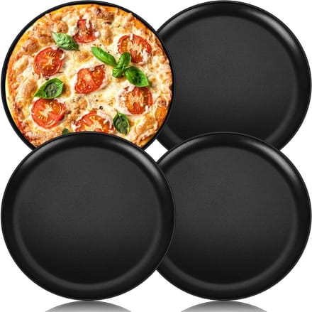 Set van 4 RVS Pizza Schalen van 30 cm - Perfect voor Thuis, Feestjes en Restaurants