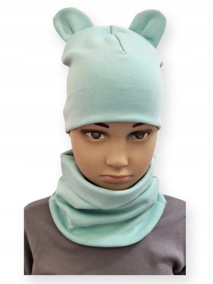 Dartomik - Kinder Set - Muts en Sjaal - 40-44 cm - Muntkleur