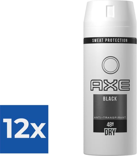 Axe Deospray Black Dry - 150 ml - Voordeelverpakking 12 stuks