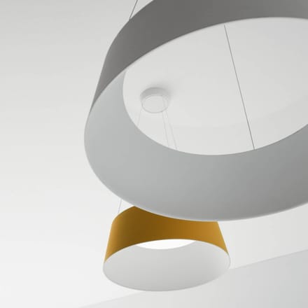 Stilnovo Oxygen LED hanglamp, geel, Ø 56 cm