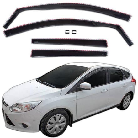 Windvangers - SCOUTT - Ford Focus 3 4/5D - Getint - Versterkt Acryl - Eenvoudige Installatie