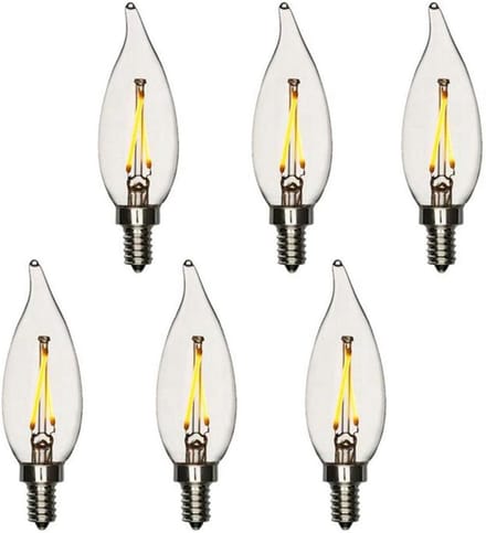 LED Kandelaar Lamp - Filament Lamp - Sfeerverlichting Creëren - Warm Wit Licht - 6 stuks - Warm Wit