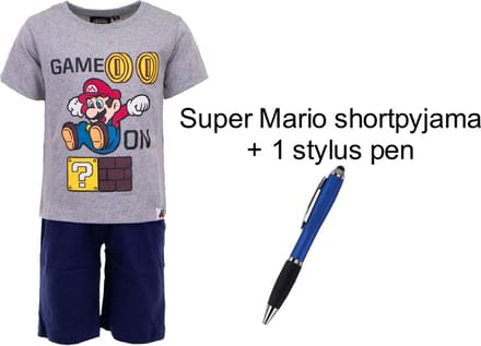 Super Mario Bros Short Pyjama. Maat 104 cm / 4 jaar - met 1 Stylus Pen.
