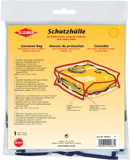 Beschermhoes voor kledingstukken, lang, transparant