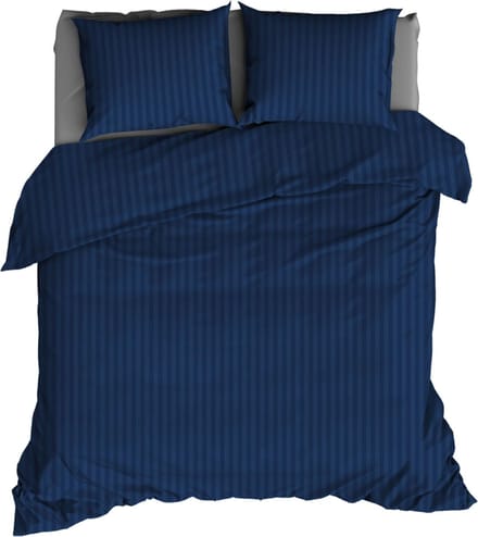 SATIN D'OR SATIJN Dekbedovertrek 200x200/220 streep nightblue