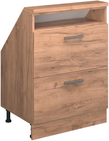 Vicco Rion Kast voor schuine wand – met 2 laden Krachtige eik goud