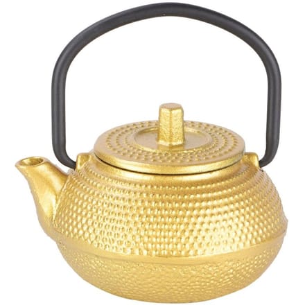 50ml Mini Gietijzeren Theepot met Platte Bodem Theepot Theeservies met Handvat beige
