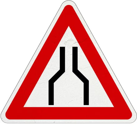 Wegversmalling bord - J17 | Sign Again materiaal | 40 cm