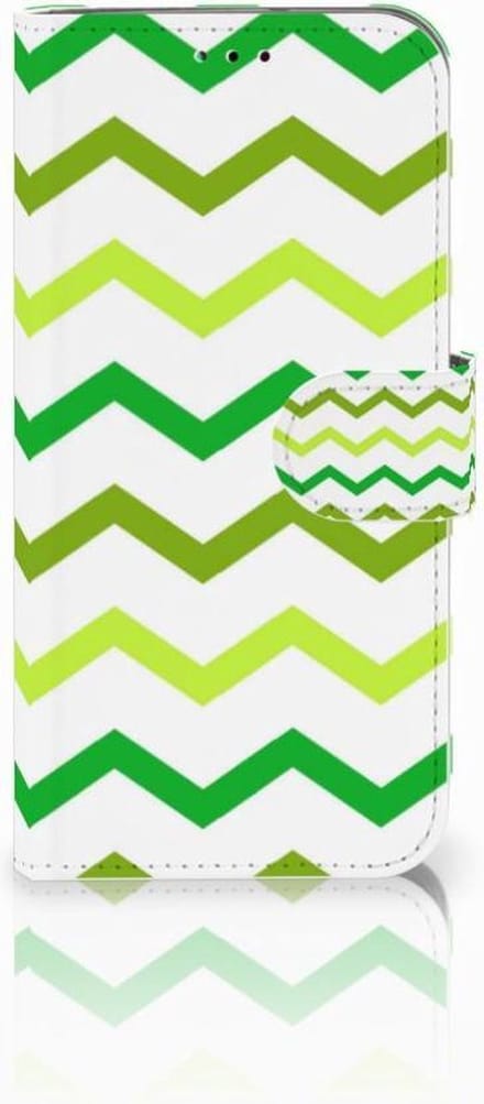Samsung Galaxy A40 Telefoon Hoesje Zigzag Groen