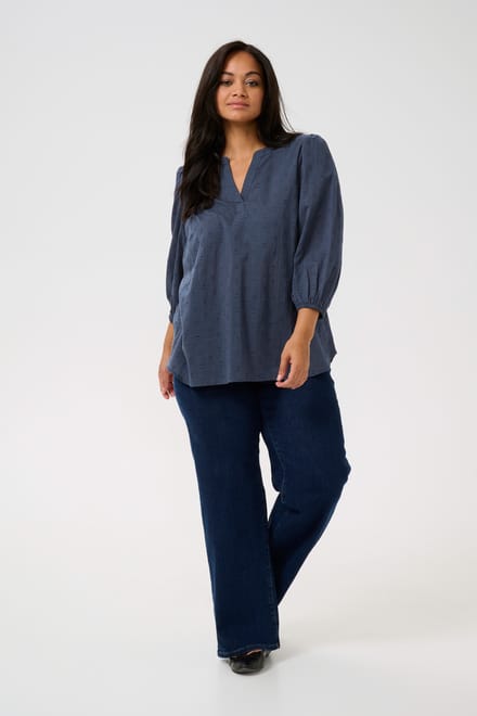 Blouse met lange mouwen Regular fit Midnight Marine