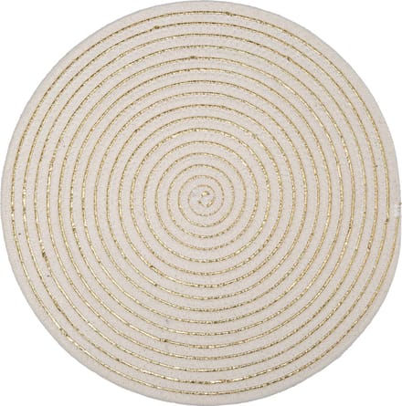 Atmosphera onderlegger set van 2 - Glanzend - licht beige - Placemat - D35 cm