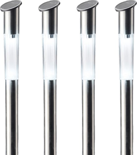 4x lumineo solar prikspot/tuinspot - rvs - h57 cm - zonne-energie