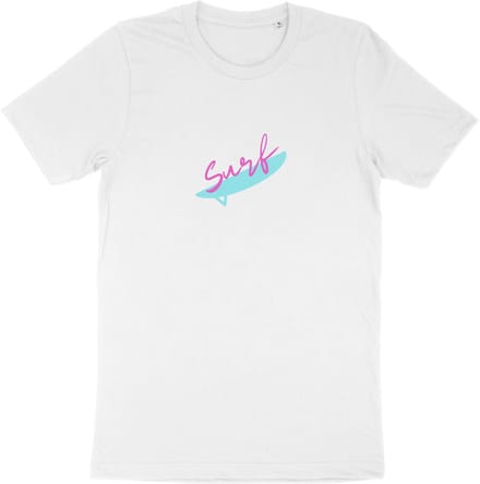 Heren T Shirt - Dames T Shirt - Surf - Wit - S
