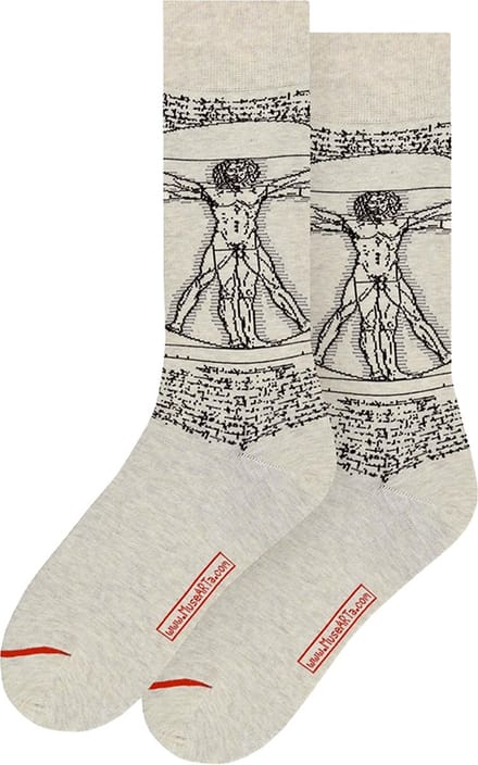 MuseARTa unisex sokken the vitruvian man beige